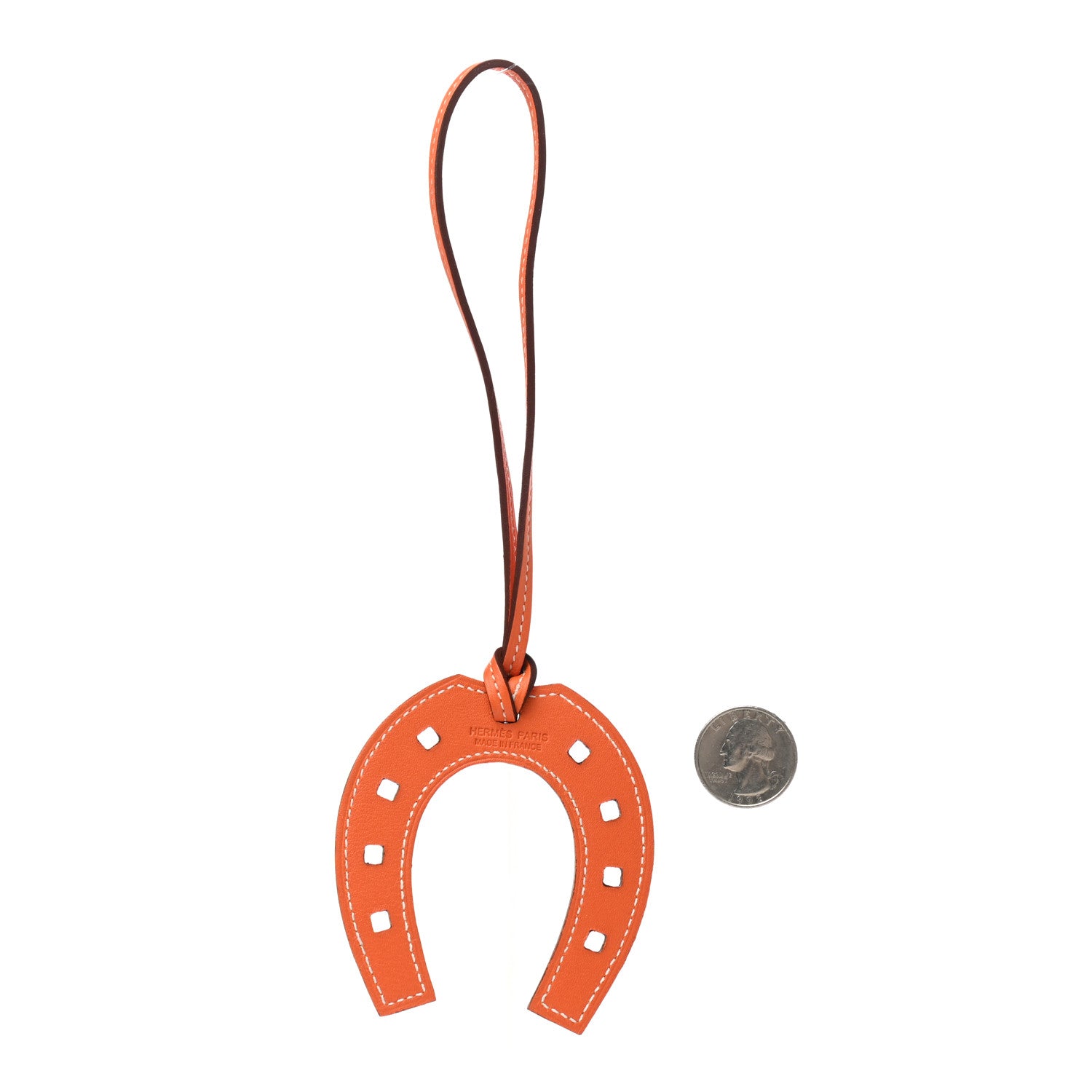 Hermes Swift Paddock Horseshoe Bag Charm Orange 2 of 3