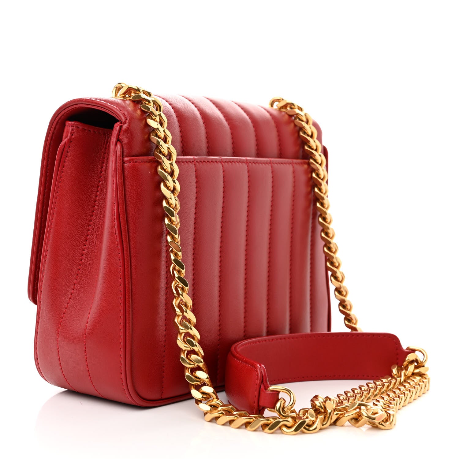 Saint Laurent Lambskin Matelasse Monogram Medium Vicky Chain Bag Rouge Eros 3 of 10