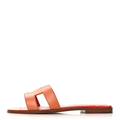 Hermes Calfskin Oran Sandals 36.5 Orange Terracotta 1 of 8