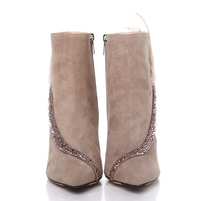 Jimmy Choo Suede Tanya 100 Ankle Boots 37.5 Ballet 2 of 9