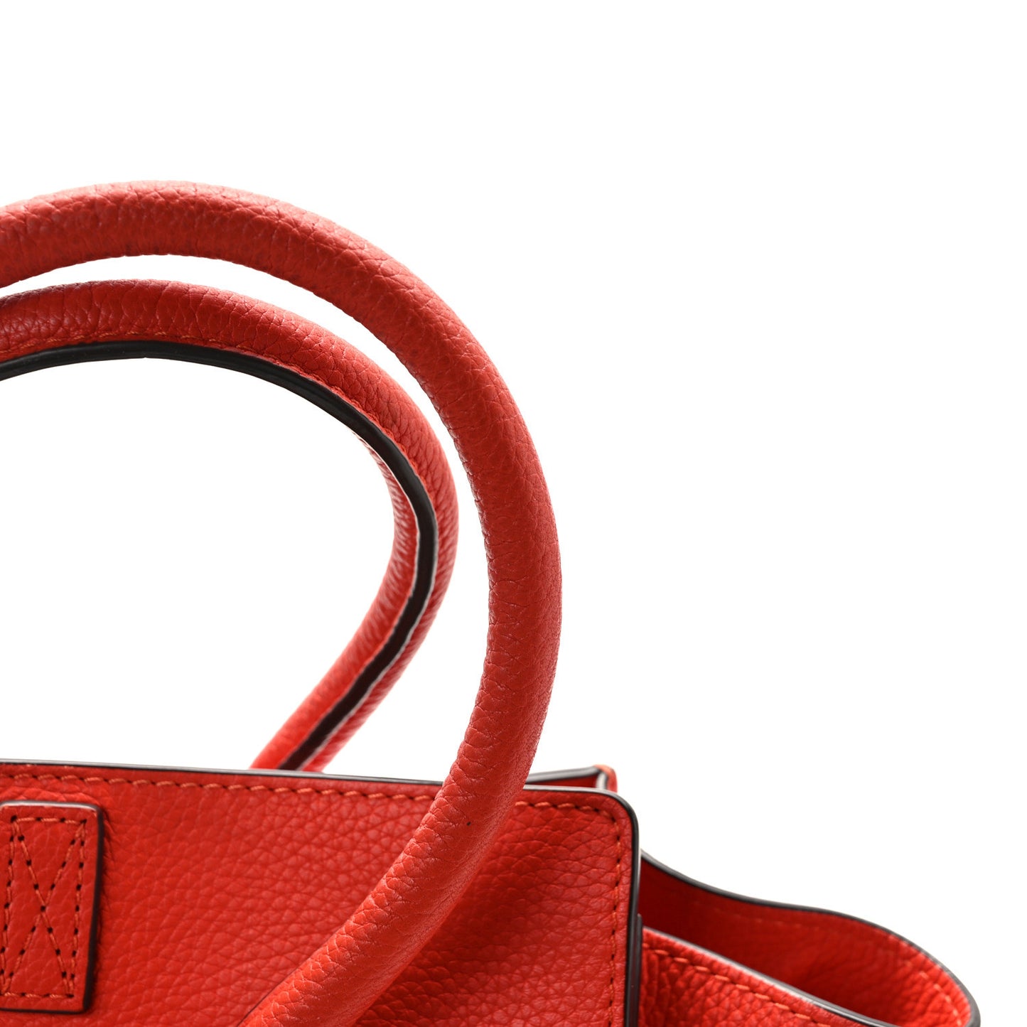 Drummed Calfskin Micro Luggage Vermillion