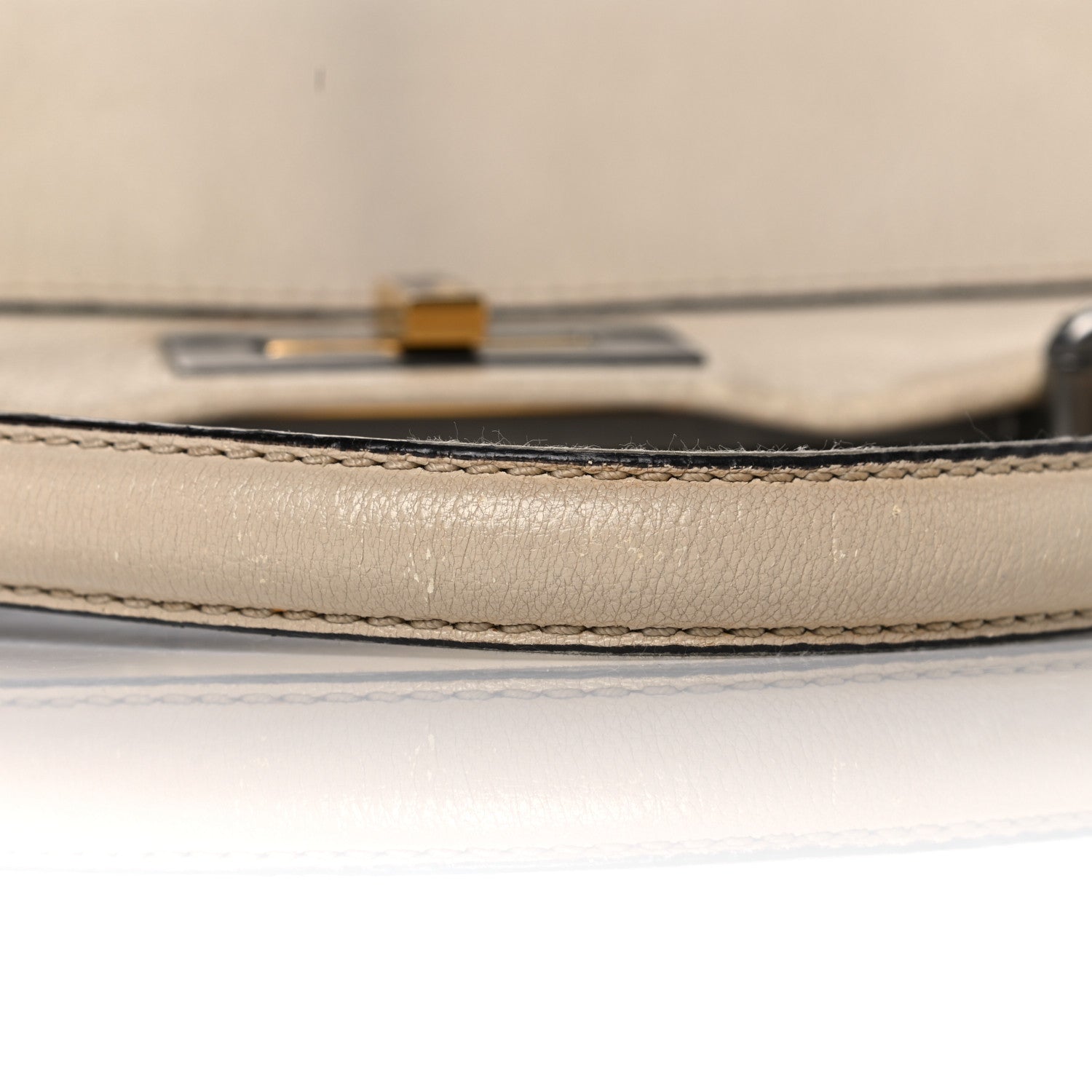 Fendi Goatskin Stingray Medium Peekaboo Iconic Satchel White Pink 27 of 31