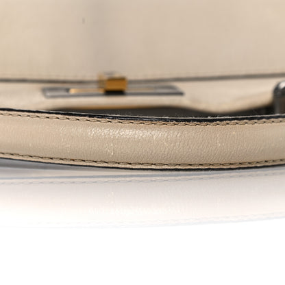 Fendi Goatskin Stingray Medium Peekaboo Iconic Satchel White Pink 27 of 31