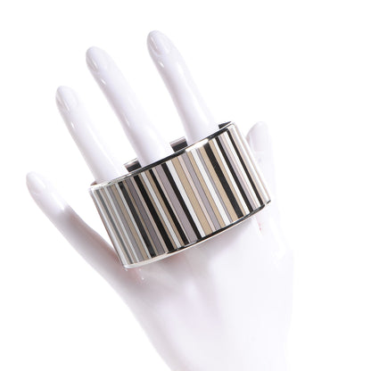 Hermes Enamel Printed Stripes Extra Wide Bracelet 70 2 of 6