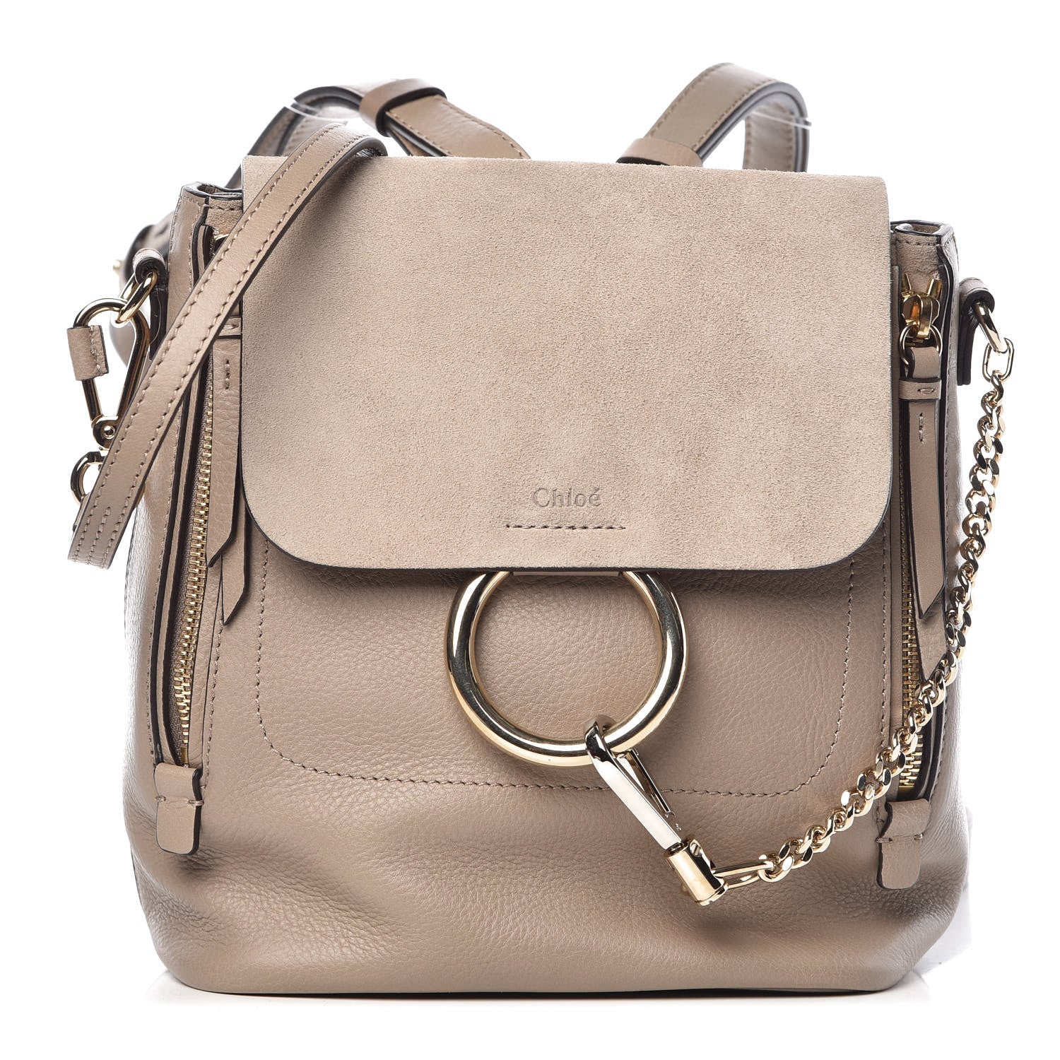 Chloe Suede Calfskin Small Faye Backpack Motty Grey 1 of 10