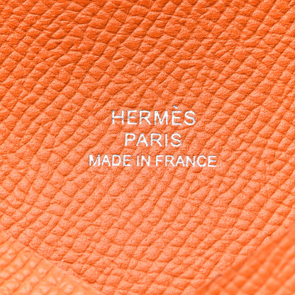 Hermes Epsom Calvi Card Case Orange 6 of 8
