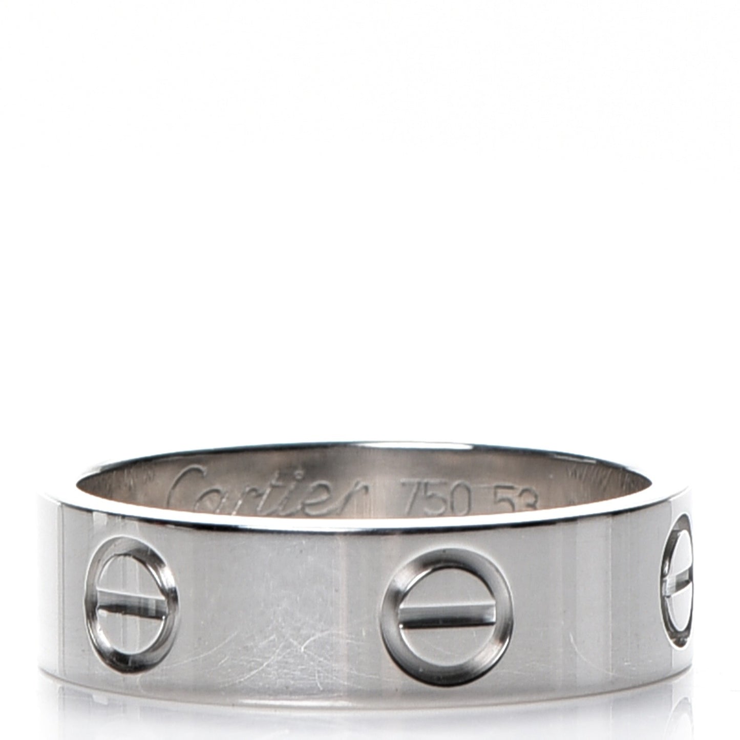 18K White Gold 5.5mm LOVE Ring 53 6.5