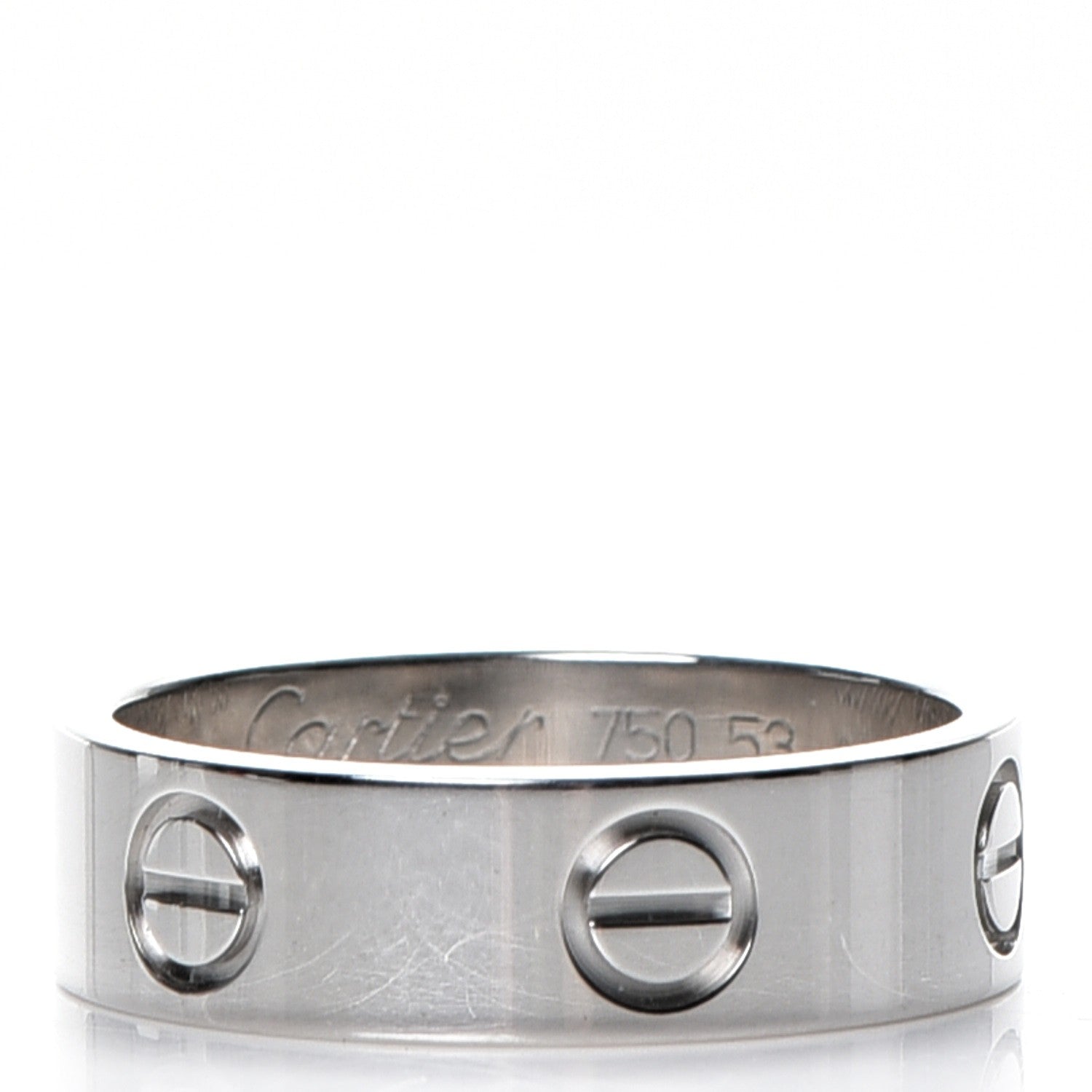 Cartier 18K White Gold 5.5mm LOVE Ring 53 6.5 1 of 5