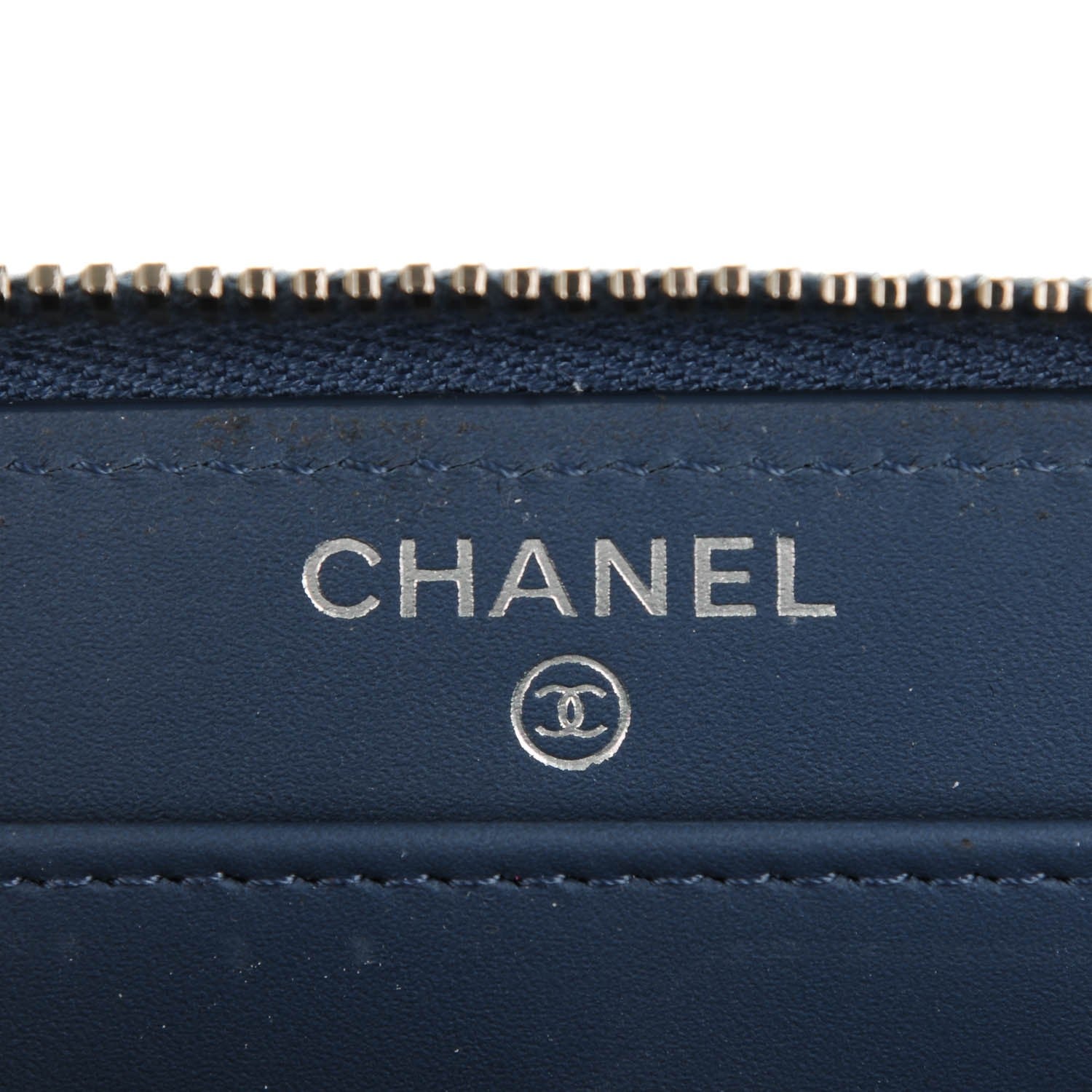 Chanel Caviar Quilted Large Gusset Zip Around Wallet Blue 6 of 8