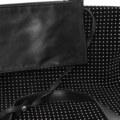 Saint Laurent Calfskin Suede Studded Reversible East West Shopping Tote Black 8 of 11
