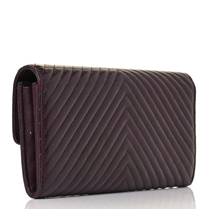 Chanel Aged Calfskin Chevron Quilted 2.55 Reissue Flap Wallet Burgundy 3 of 8
