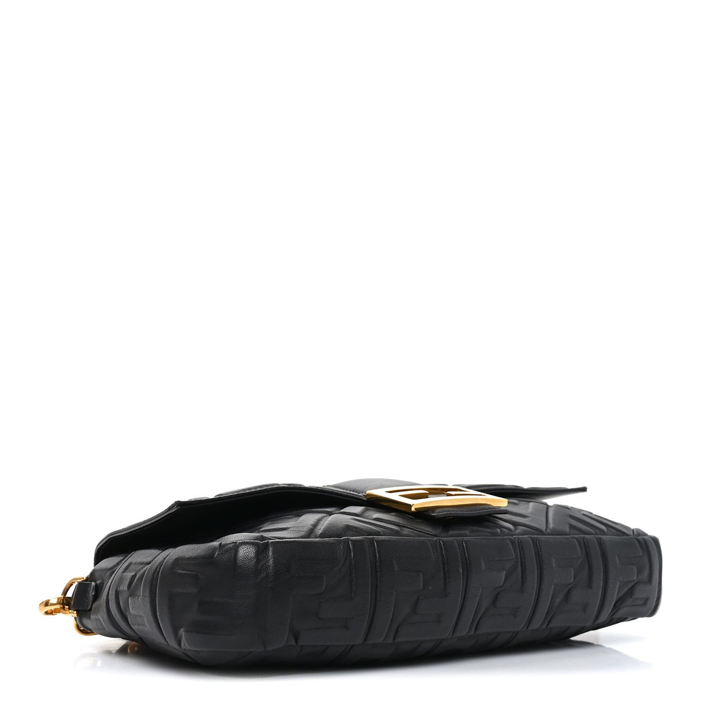 Nappa FF 1974 Embossed Large Baguette Black