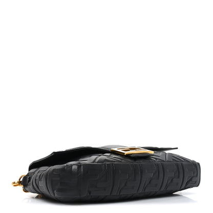 Fendi Nappa FF 1974 Embossed Large Baguette Black 4 of 10