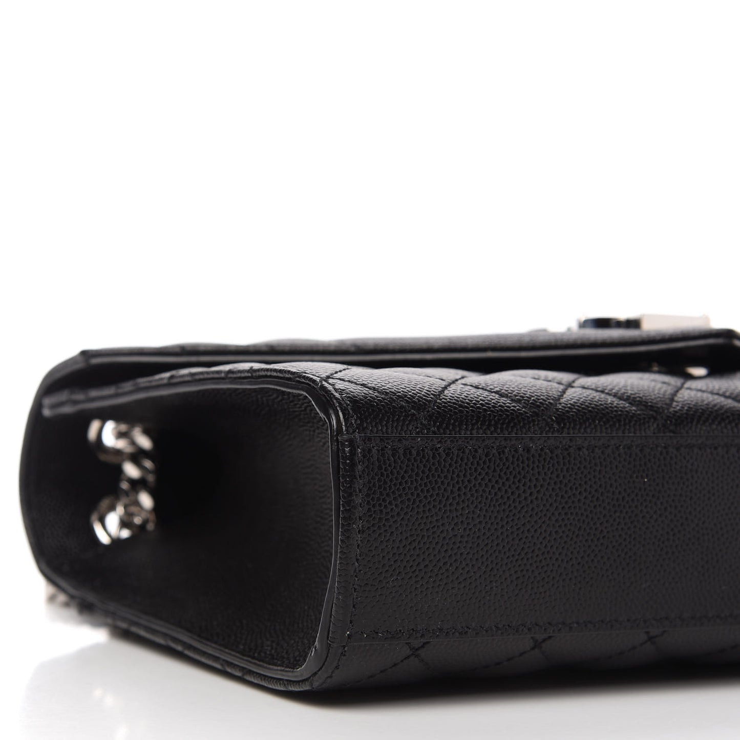 Grain De Poudre Textured Mixed Matelasse Triquilt Medium Monogram Satchel Black