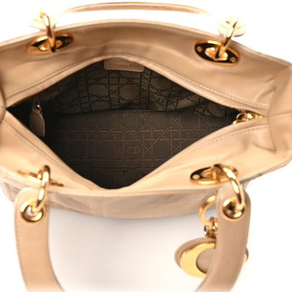 Christian Dior Lambskin Cannage Medium Lady Dior Beige 5 of 11