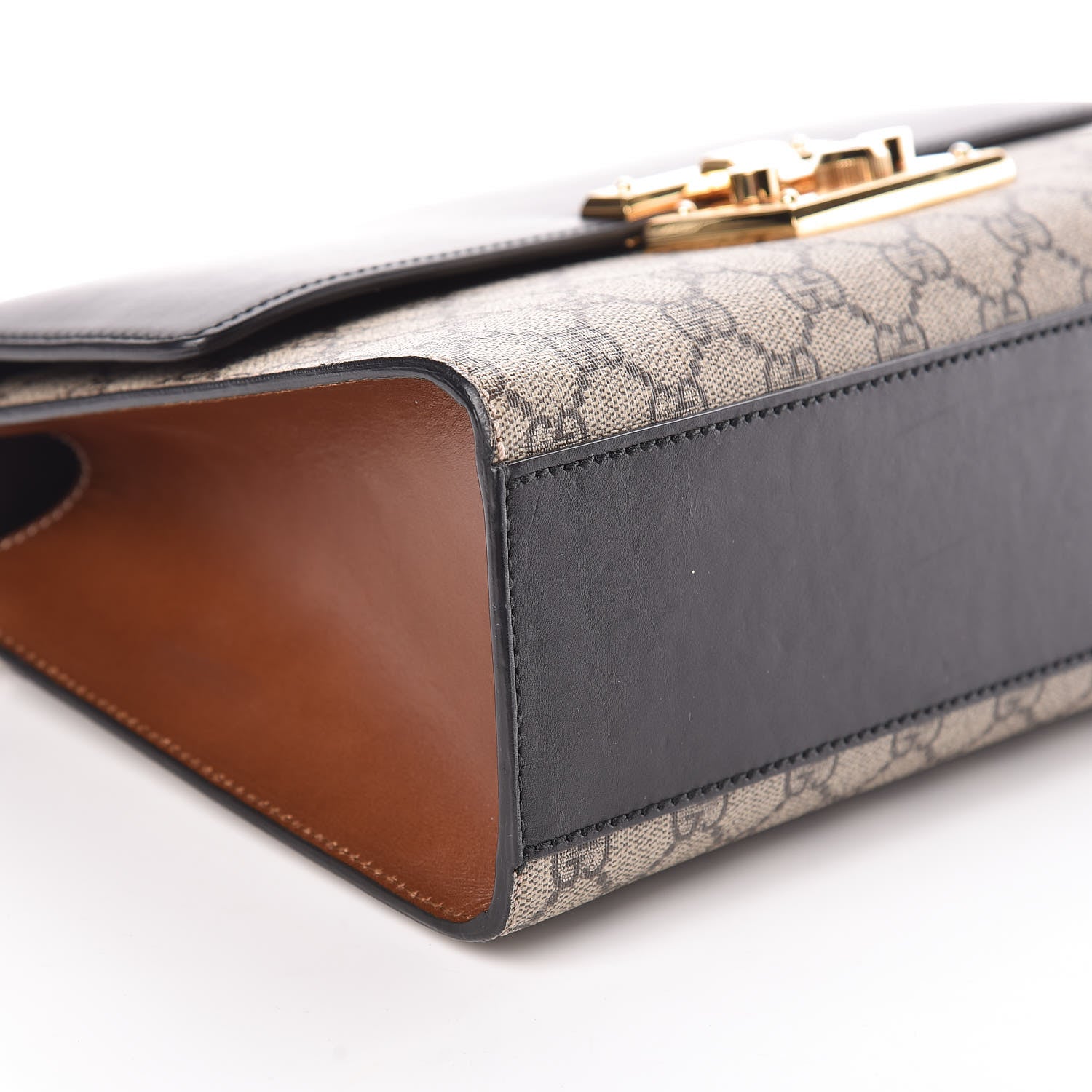 Gucci GG Supreme Monogram Calfskin Medium Padlock Shoulder Bag Beige Black Cuir 6 of 10