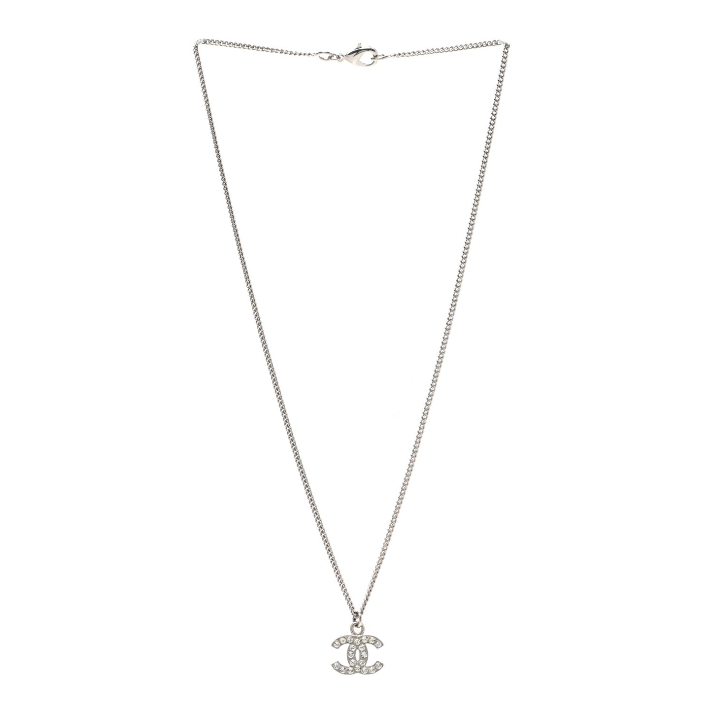 Crystal Timeless CC Necklace Silver