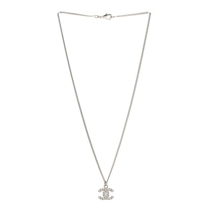 Chanel Crystal Timeless CC Necklace Silver 3 of 6