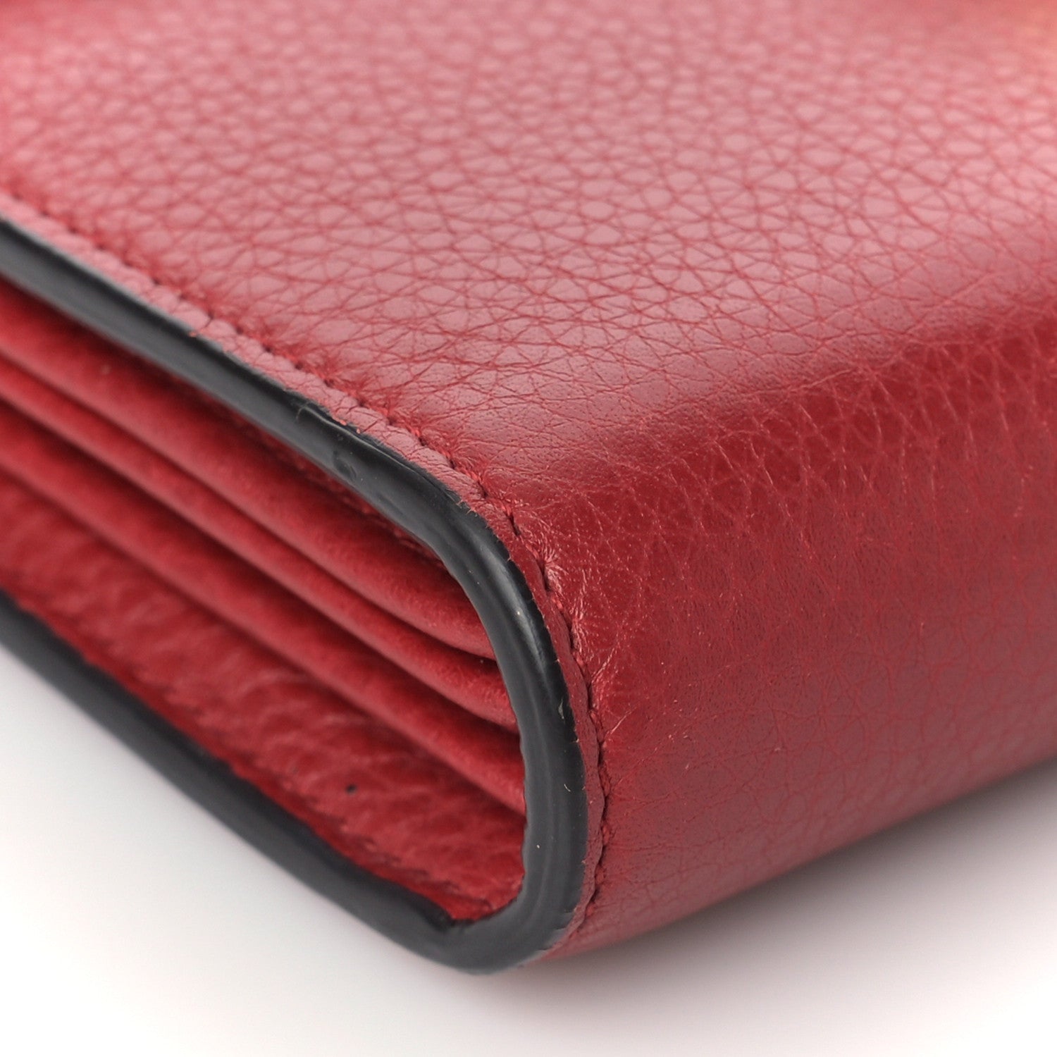 Gucci Calfskin GG Marmont Chain Wallet Vulcanic Red 7 of 8