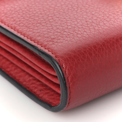 Gucci Calfskin GG Marmont Chain Wallet Vulcanic Red 7 of 8