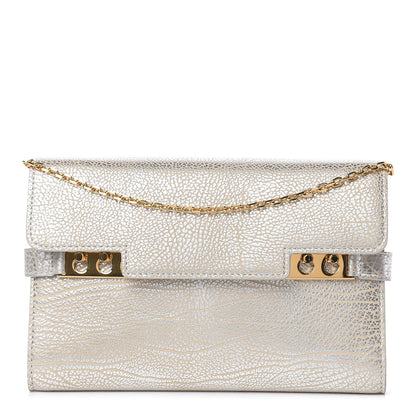 Delvaux Metallic Crispy Calfskin Tempete Pochette Antique Silver 1 of 7