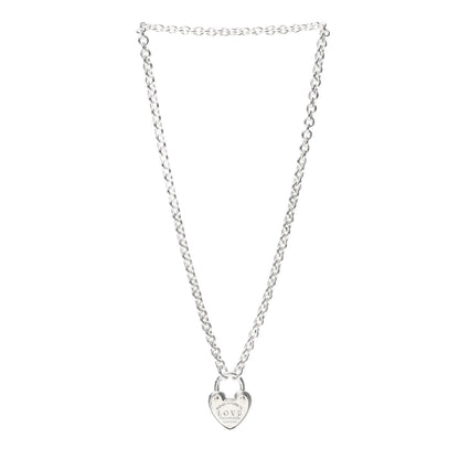 Tiffany Sterling Silver Return To Tiffany Love Heart Lock Pendant Necklace 3 of 4