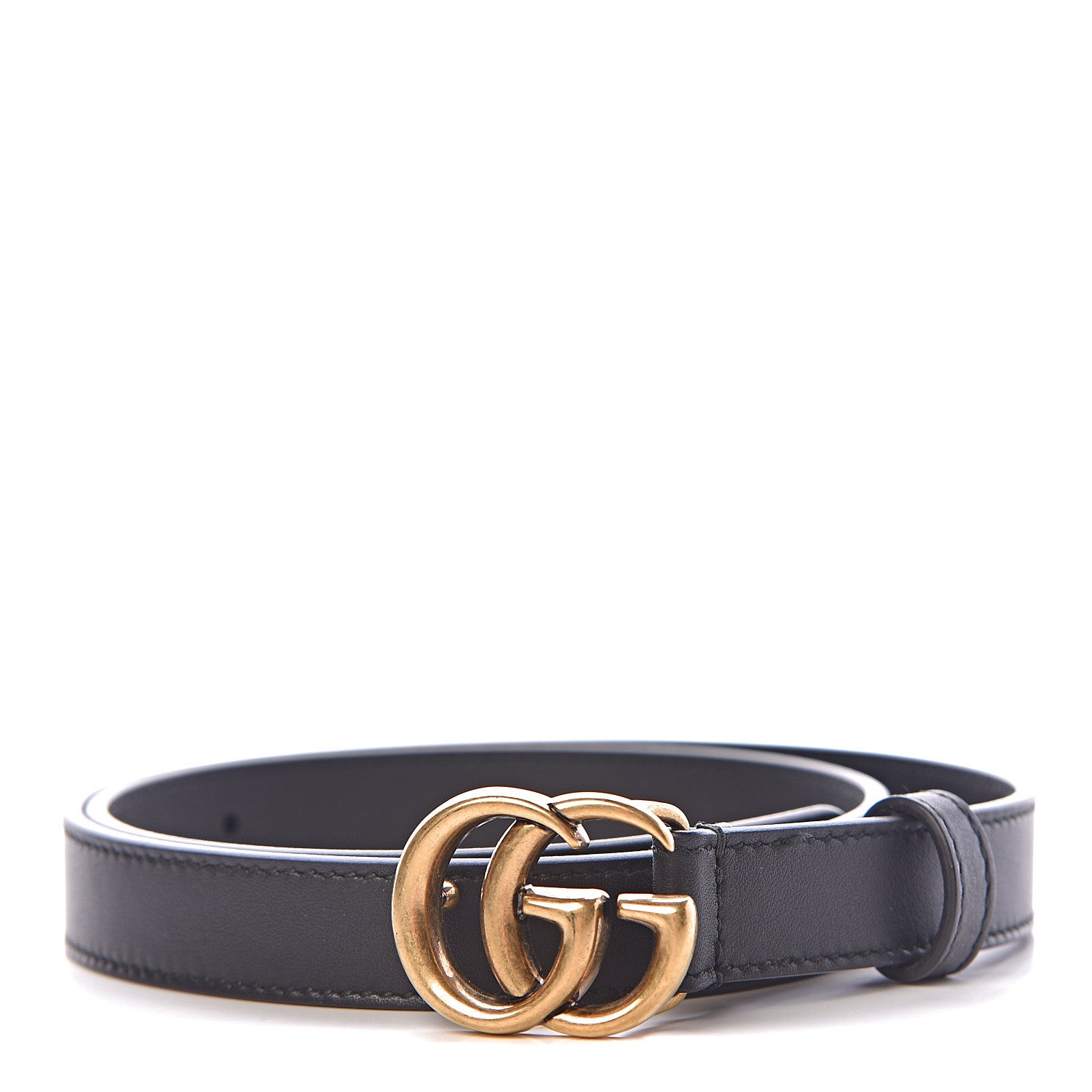 Gucci Calfskin Double G 20mm Belt 70 28 Black 1 of 7