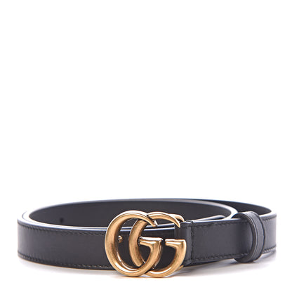 Gucci Calfskin Double G 20mm Belt 70 28 Black 1 of 7