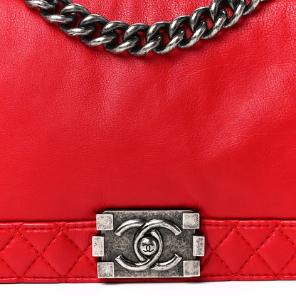 Chanel Calfskin Medium Boy Reverso Flap Red 10 of 13