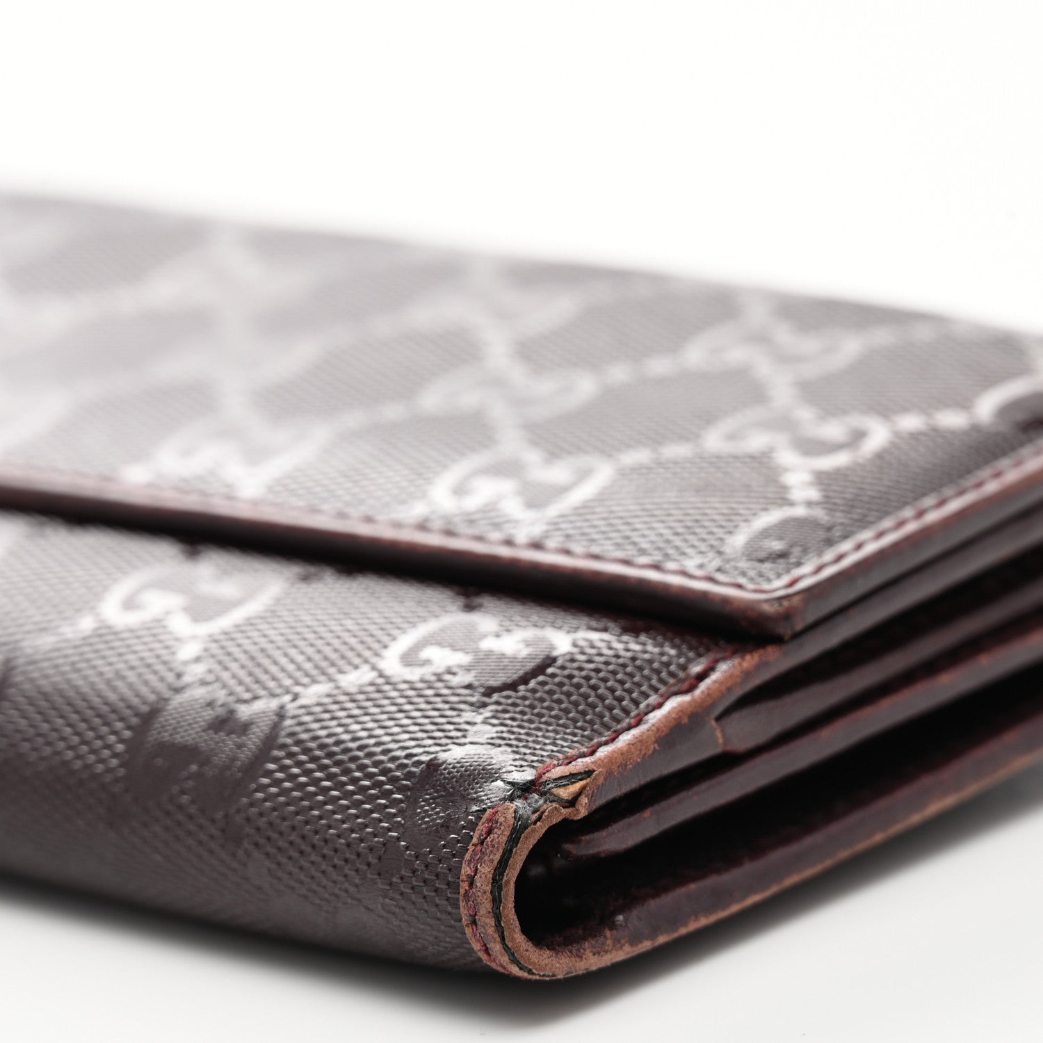 Gucci Imprime Monogram GG Pierce Continental Flap Wallet Bordeaux 10 of 10