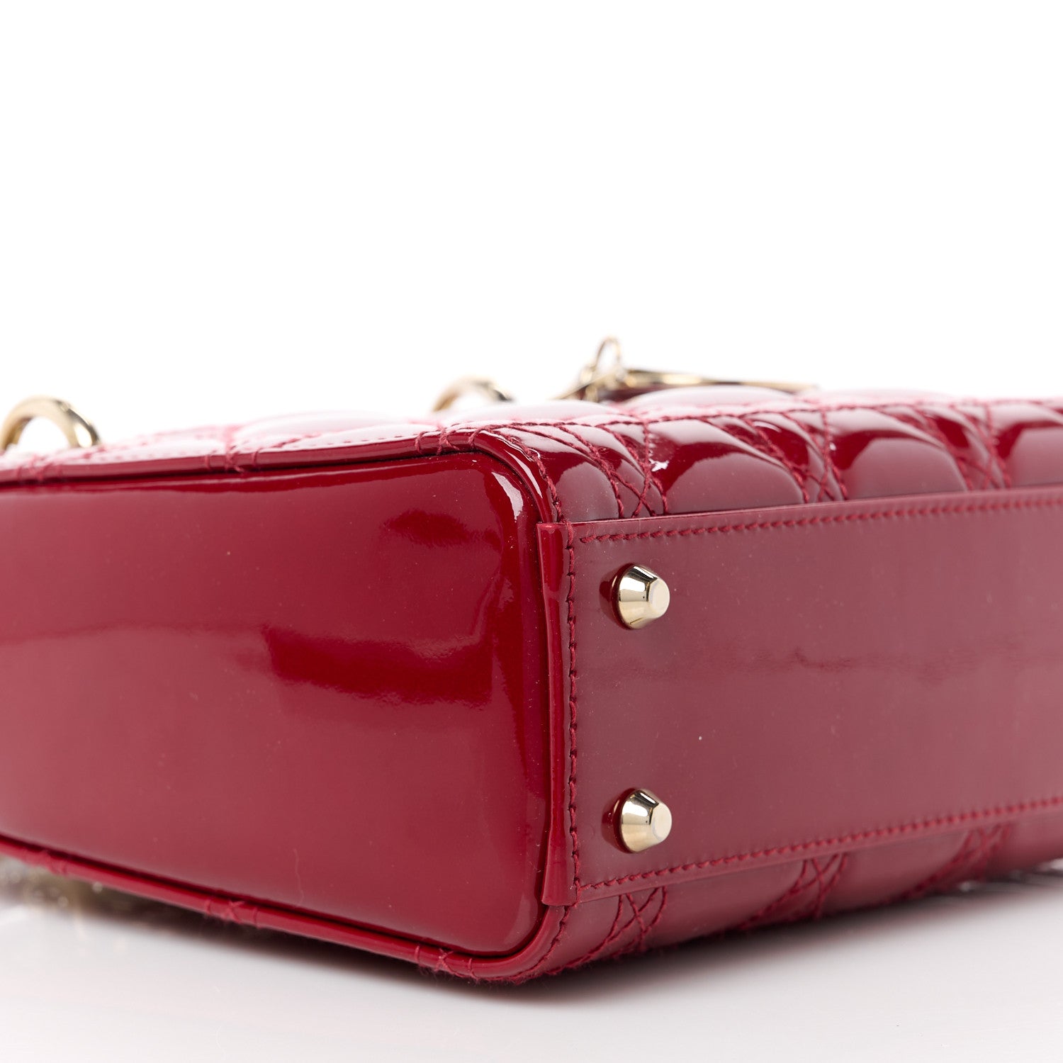 Christian Dior Patent Cannage Mini Lady Dior Red 9 of 10