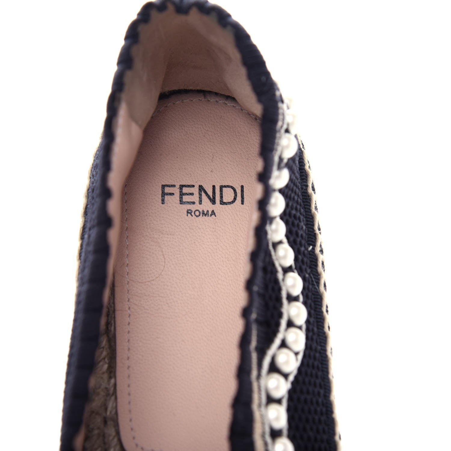 Fendi Knit Pearlescent Espadrille 39.5 Black 8 of 9