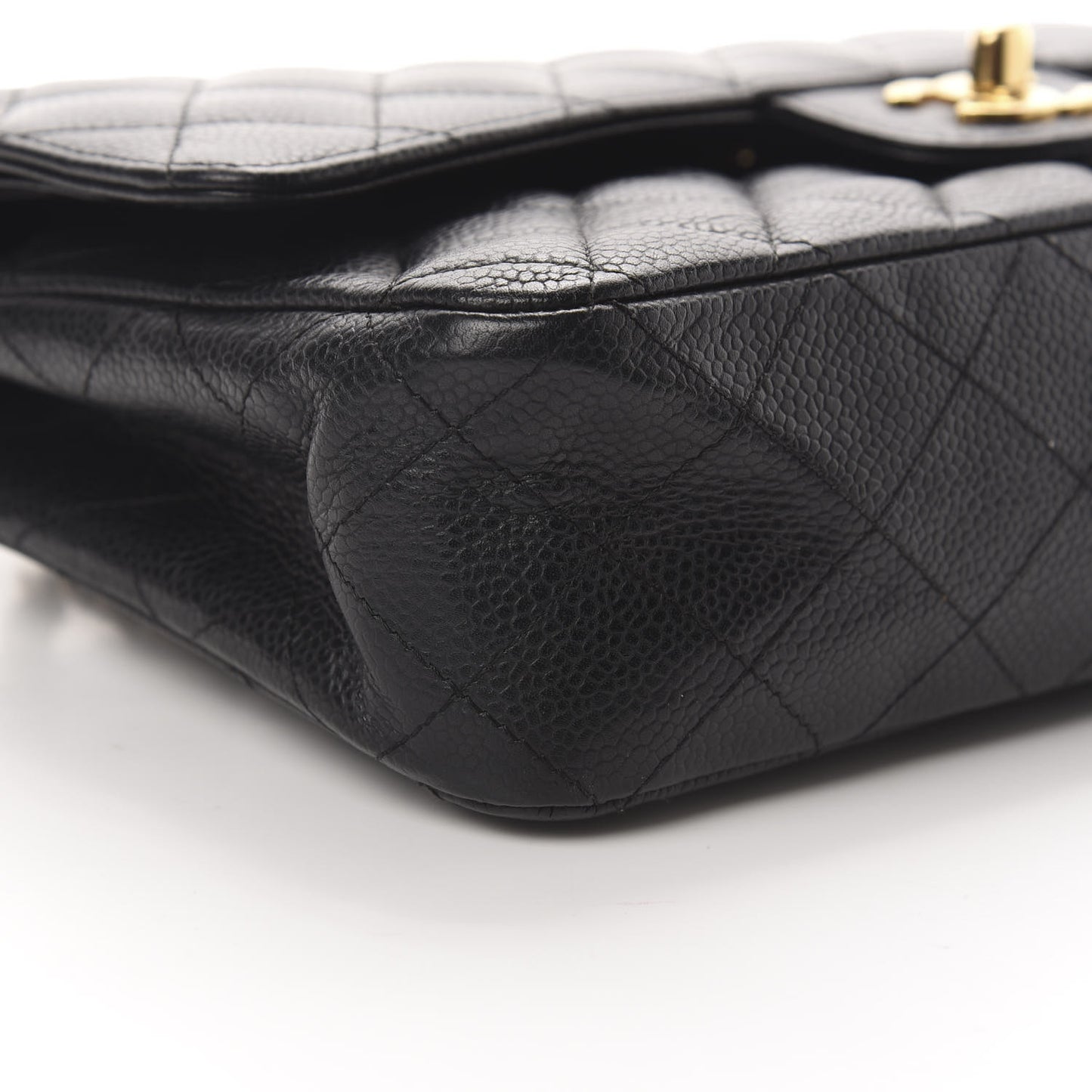 Caviar Quilted Medium Double Flap Black