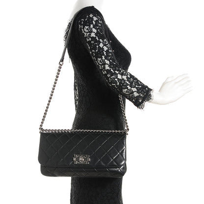 Chanel Lambskin Quilted Soft Boy Flap Black 2 of 9