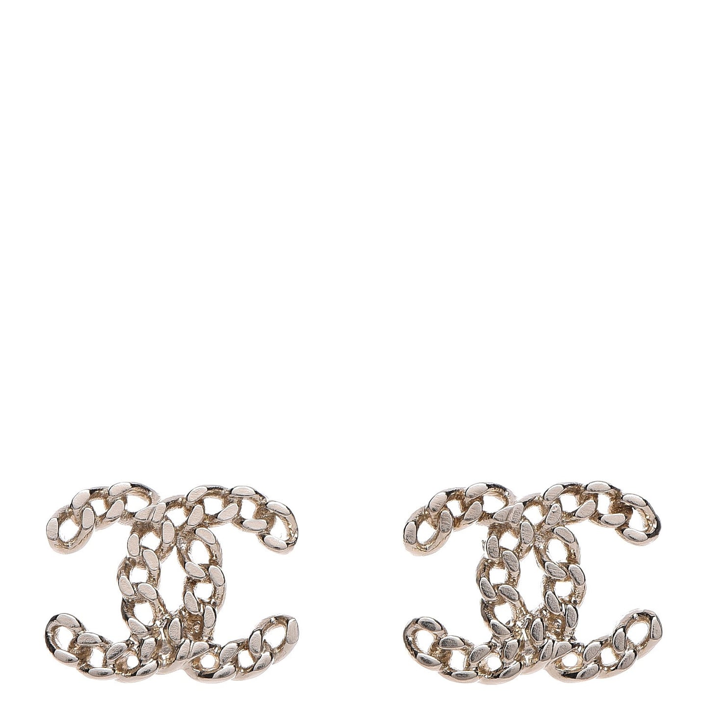 CC Chain Link Earrings Light Gold