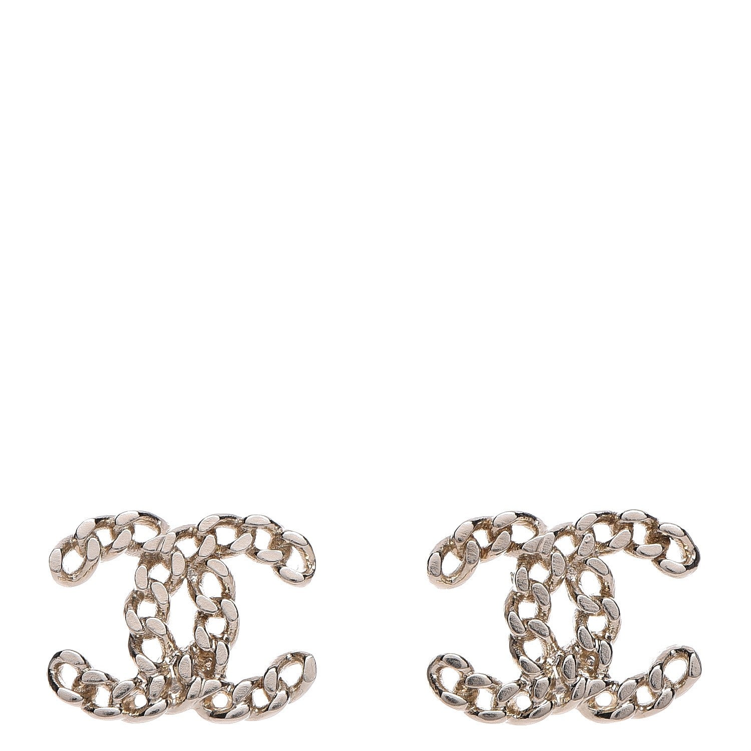 Chanel CC Chain Link Earrings Light Gold 1 of 4