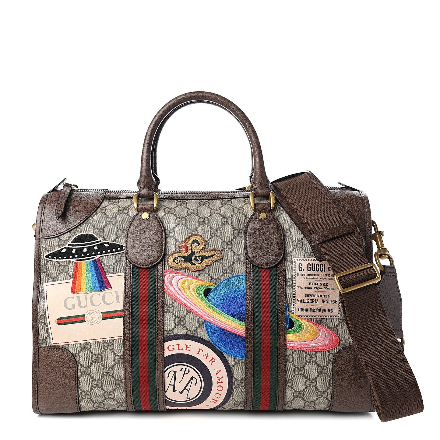 Soft GG Supreme Monogram Courrier Medium Duffle Bag Beige New Acero Multicolor