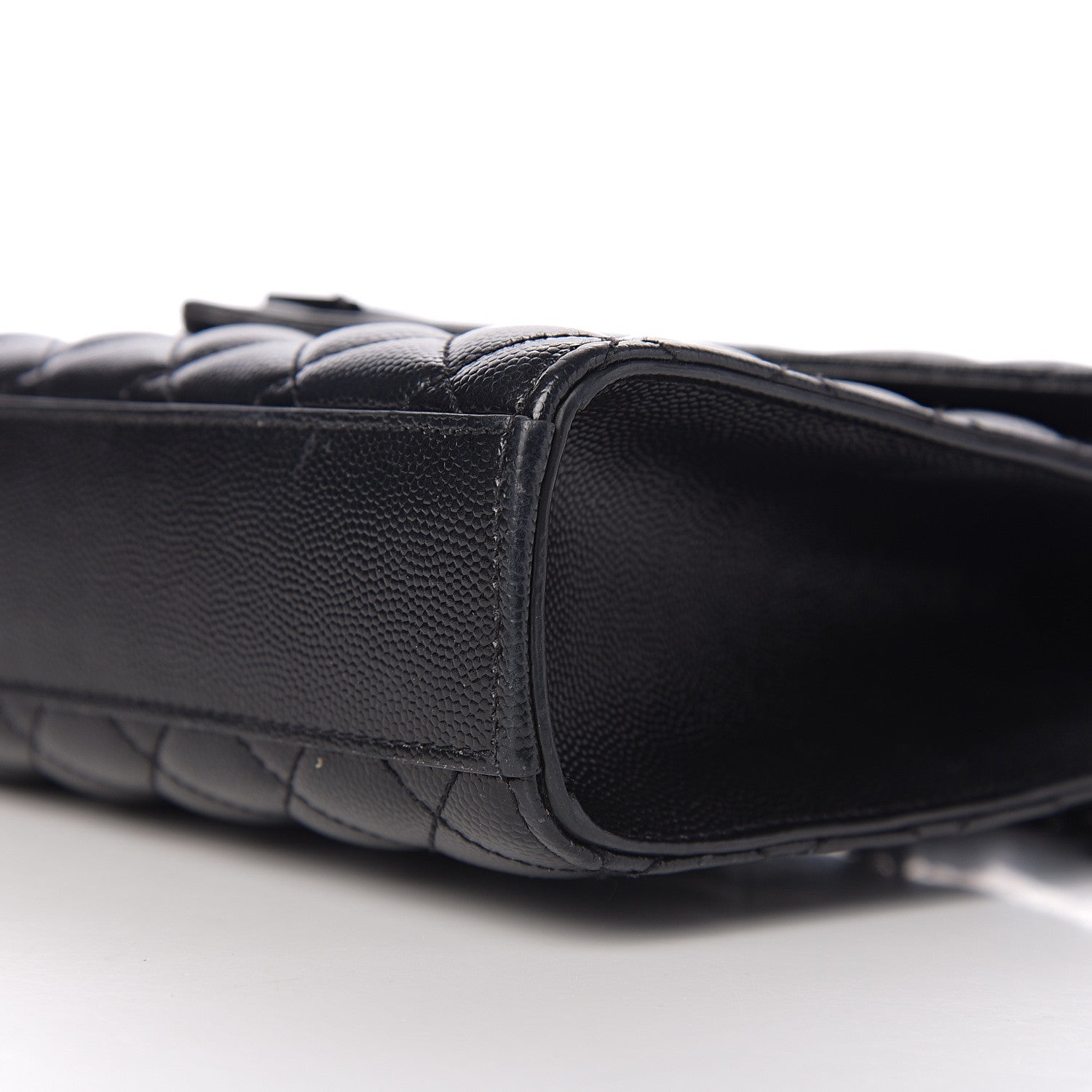 Saint Laurent Grain De Poudre Textured Mixed Matelasse Triquilt Medium Monogram Satchel Black 9 of 11