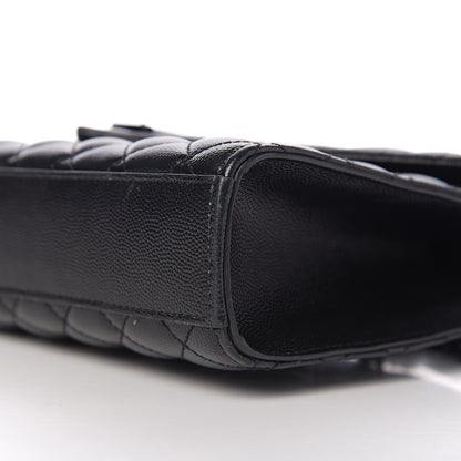 Saint Laurent Grain De Poudre Textured Mixed Matelasse Triquilt Medium Monogram Satchel Black 9 of 11