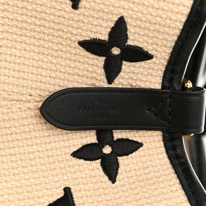 Louis Vuitton Cotton Monogram Embroidered Neonoe MM Beige Black 7 of 11