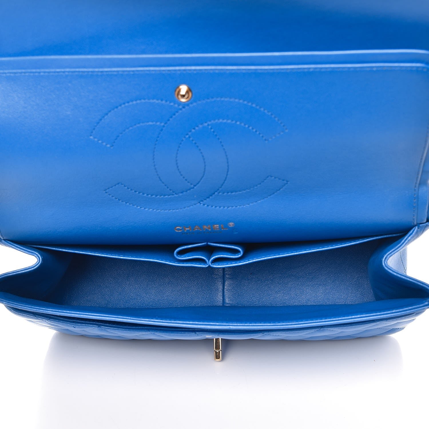 Chanel Lambskin Quilted Jumbo Double Flap Blue 6 of 11