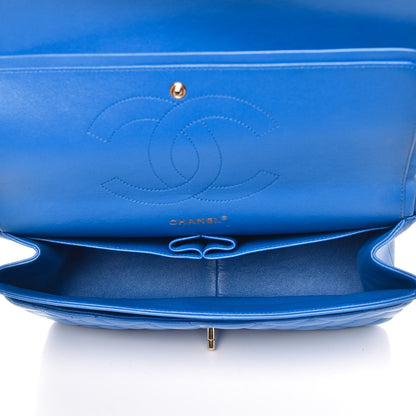 Chanel Lambskin Quilted Jumbo Double Flap Blue 6 of 11