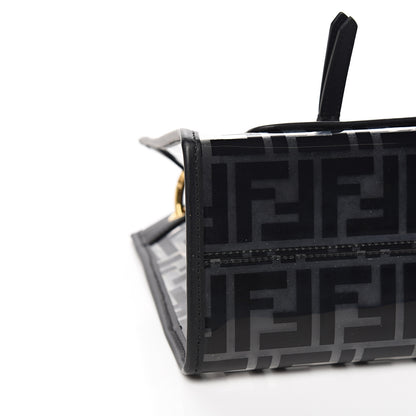 Fendi TPU FF Vitello Century Plexiglass Small Runaway Shopper Tote Black 6 of 8