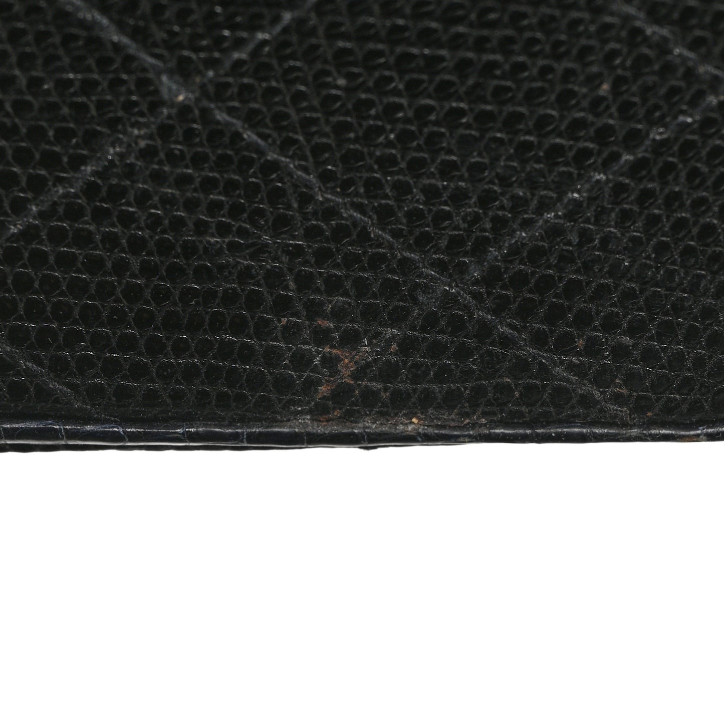 Lizard Quilted Small Single Flap Black