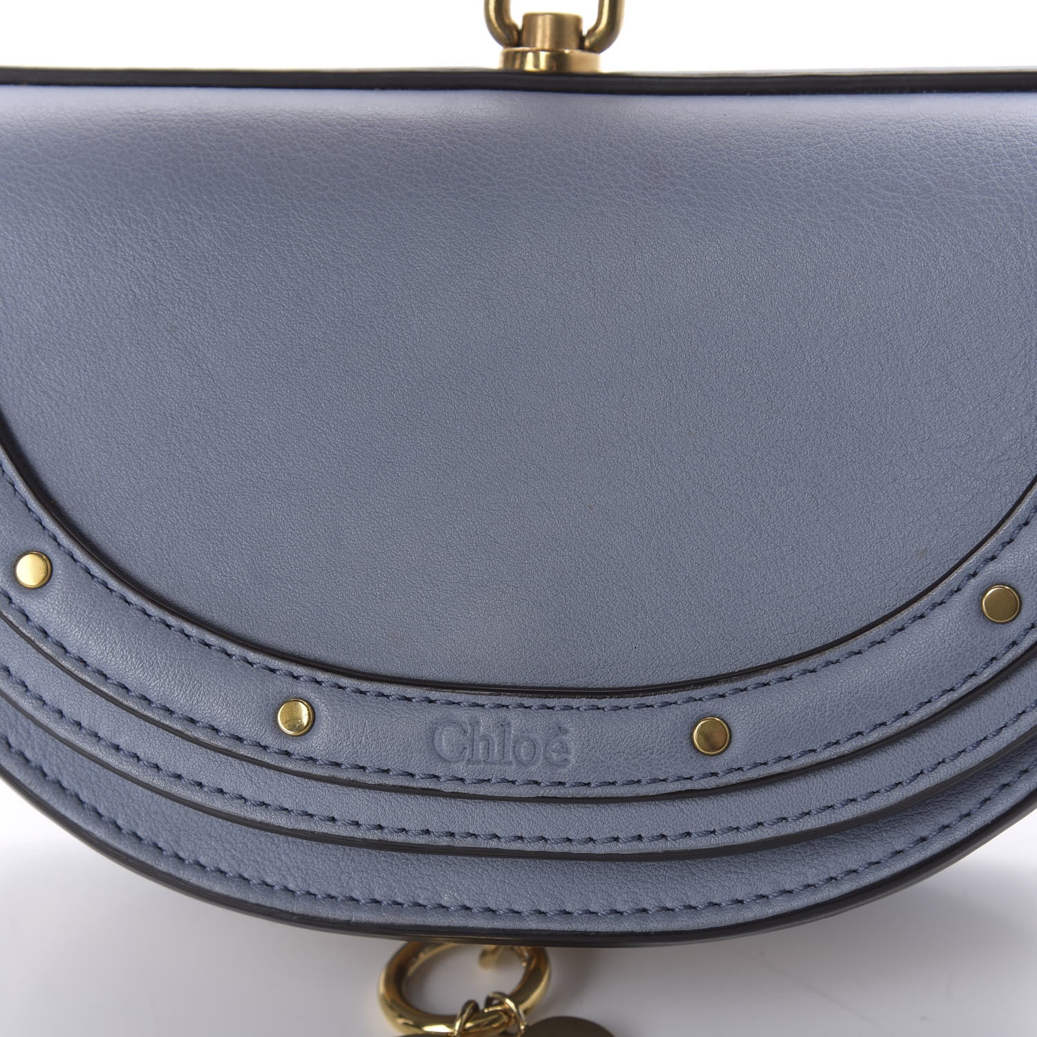 Chloe Calfskin Small Nile Bracelet Minaudiere Bag Street Blue 9 of 9