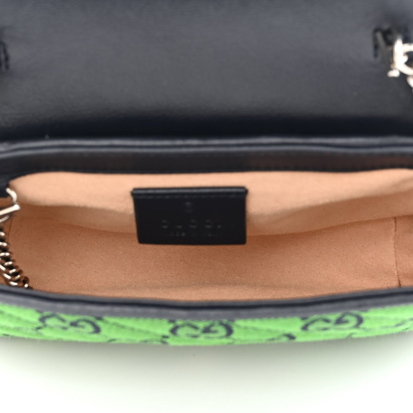 Monogram Multicolor Matelasse Diagonal Super Mini GG Marmont Shoulder Bag Green Blue