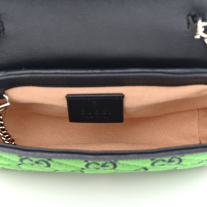 Gucci Monogram Multicolor Matelasse Diagonal Super Mini GG Marmont Shoulder Bag Green Blue 5 of 11