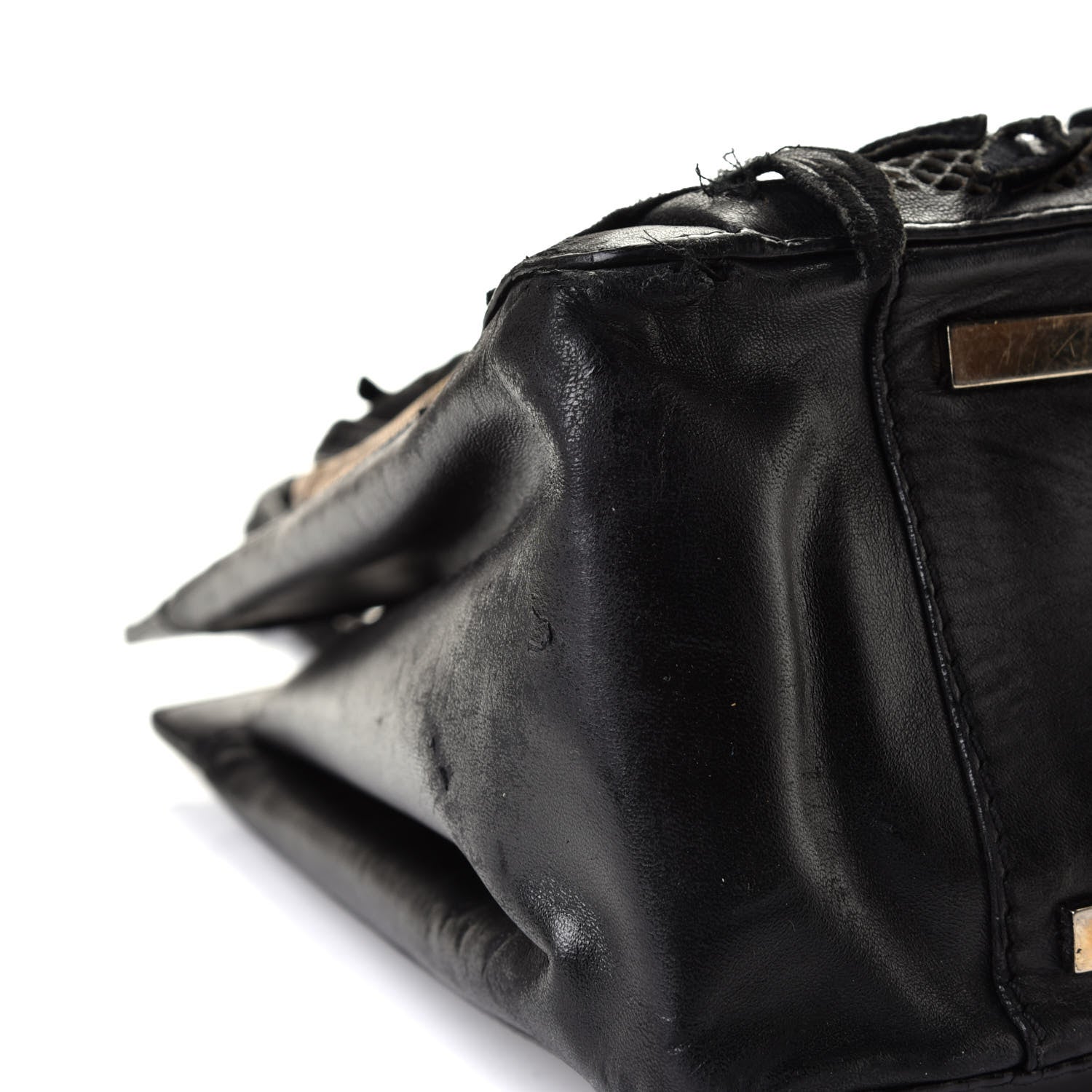 Valentino Garavani Vitello Lace Demetra Satchel Black 10 of 11