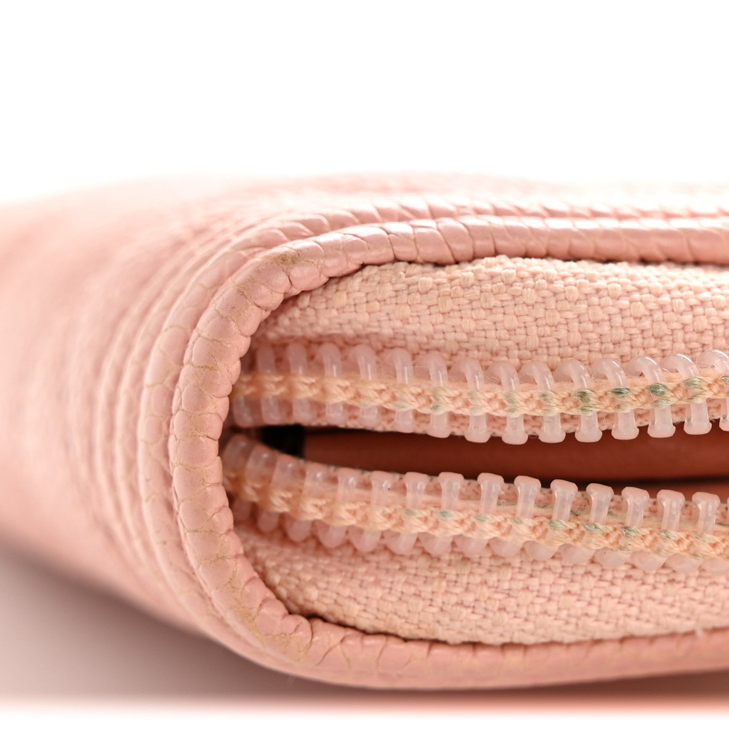 Chanel Caviar Quilted Boy Zip Around Coin Purse Wallet Light Pink