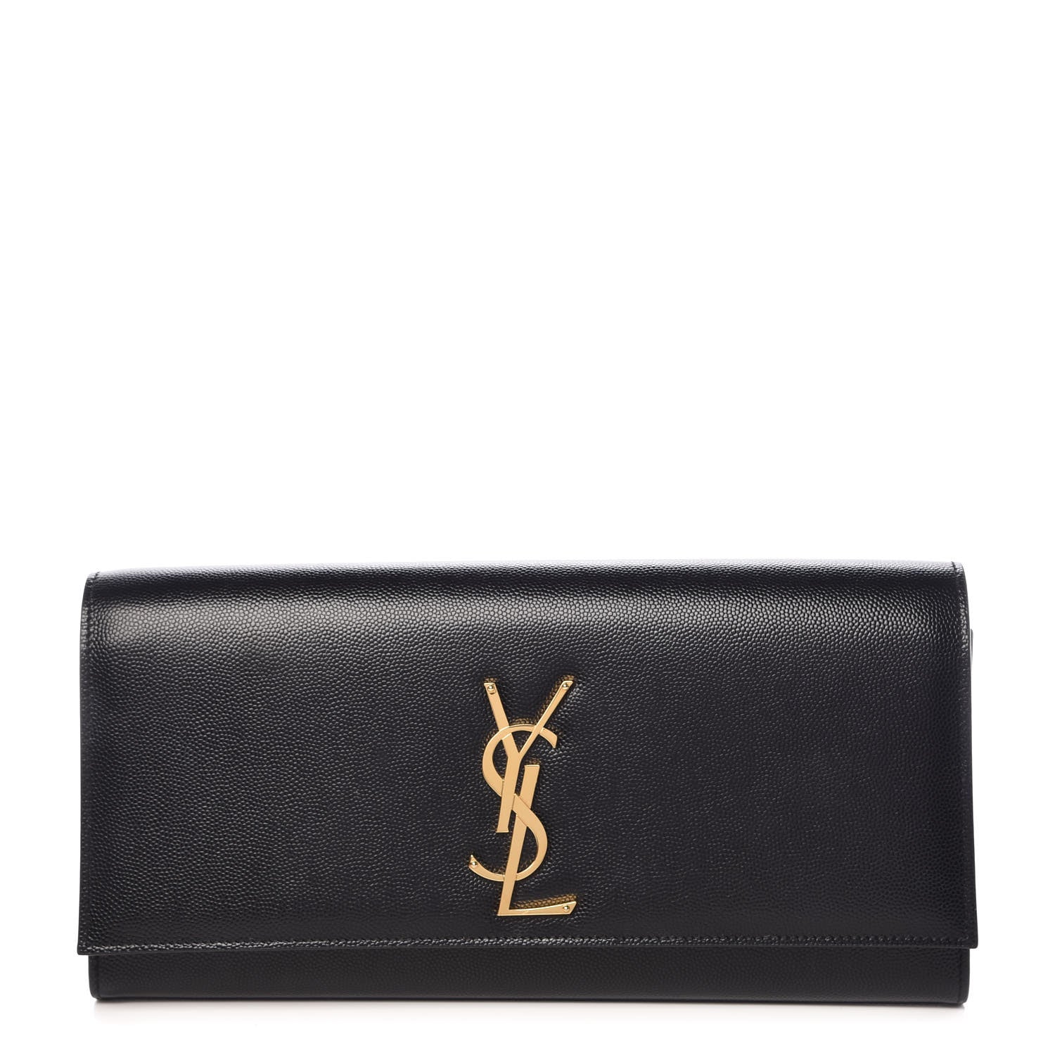 Saint Laurent Grain De Poudre Monogram Cassandre Clutch Black 1 of 13